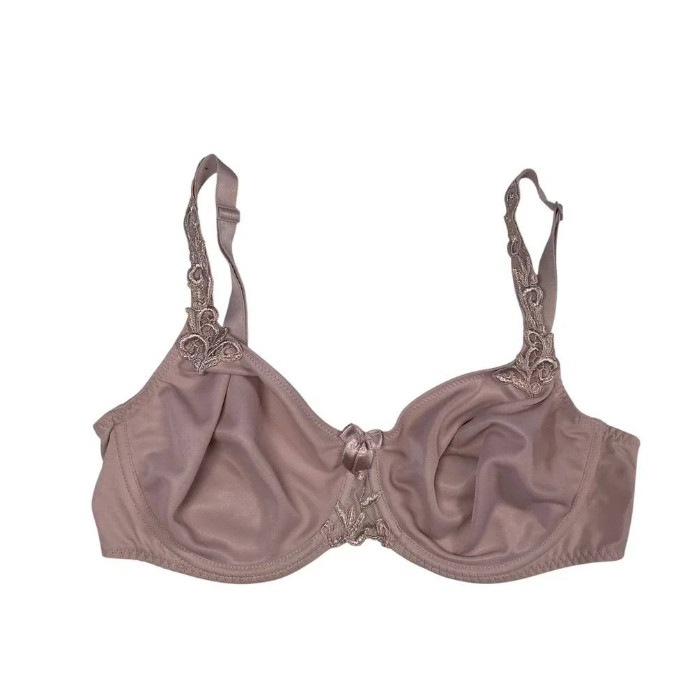 Simone Perele 131382 Underwire Bra Dusty Rose Pink Embroidered Lace 32E 70E